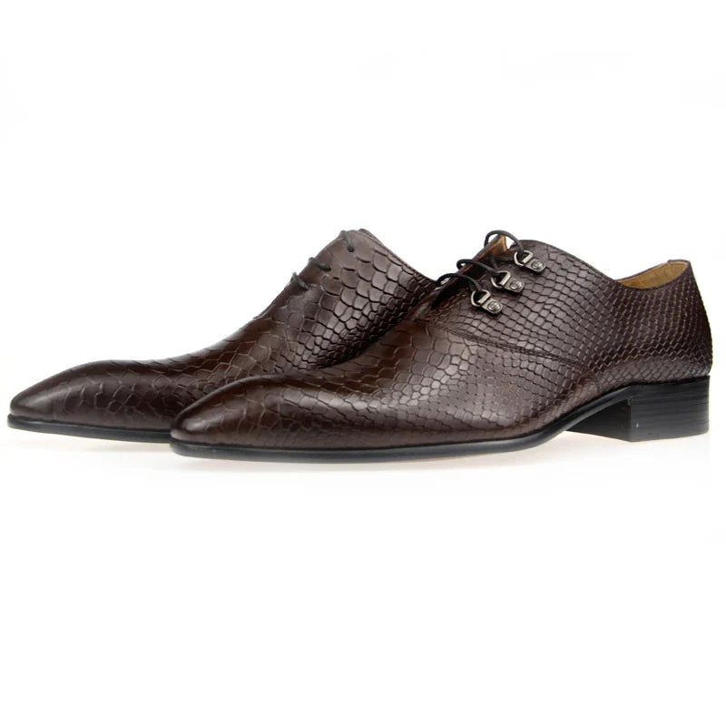 Men's Casual Dress Shoes Classic Oxfords Formal Modern Business Shoes Social Male Wedding Dress Sapato Loafer Serpentine Print
