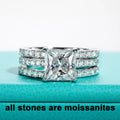 3ct Princess Cut D Color Moissanite Engagement Ring Bridal Sets 925 Sterling Silver Wedding Band Ring Customs Jewelry