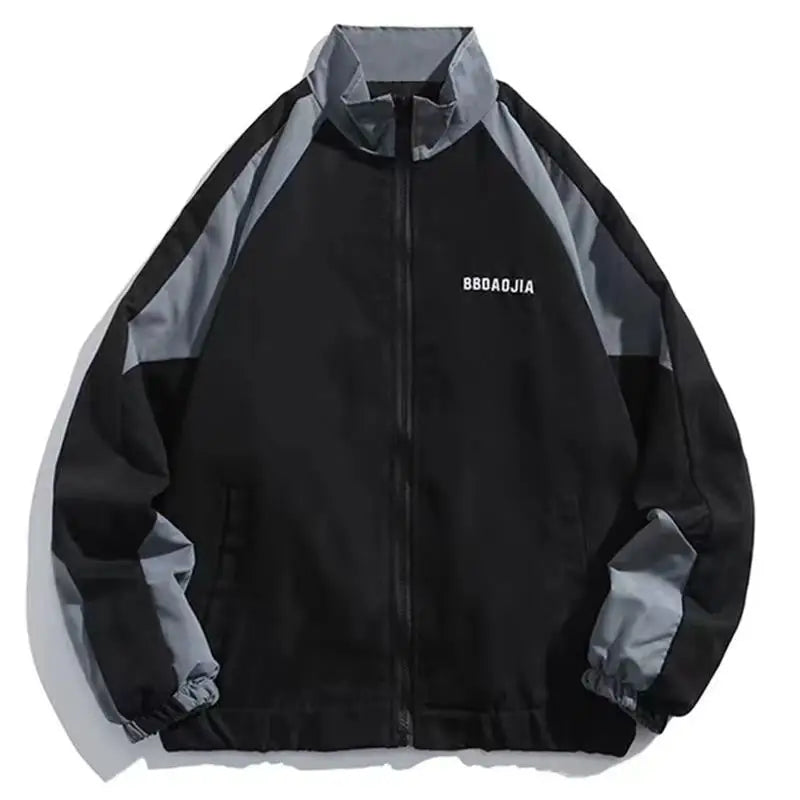 Men High Street Patchwork Color Black Windbreaker Coats Hip Hop Varsity Jacket Women Spring Autumn Thin Fashion College Jackets