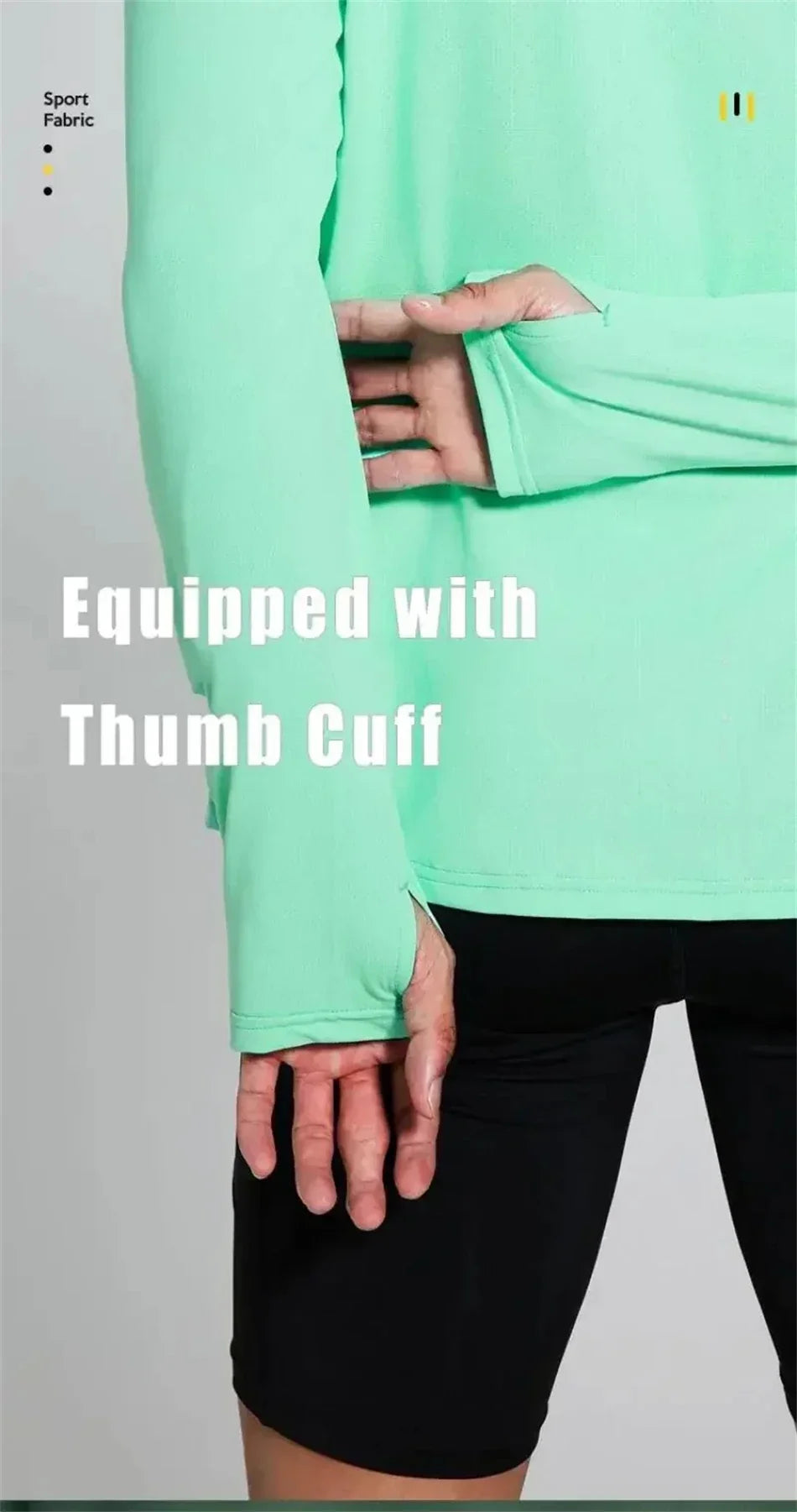 Mens Autumn Running T-Shirt Long Sleeve Anti-UV Workout Tops Shirts Training Shirt with Thumb Hole Anti-Static Cuff Quick Drying