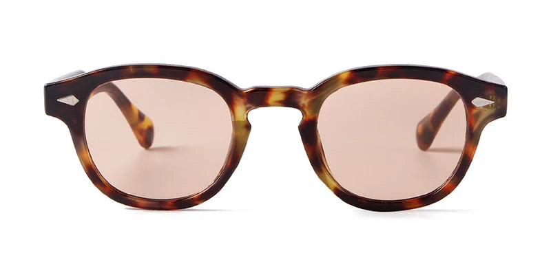 Fashion Transparent Blue Round Sunglasses Women Men 2024 Retro Rivet Tortoise Small Square Sun Glasses UV400 Lunettes De Soleil