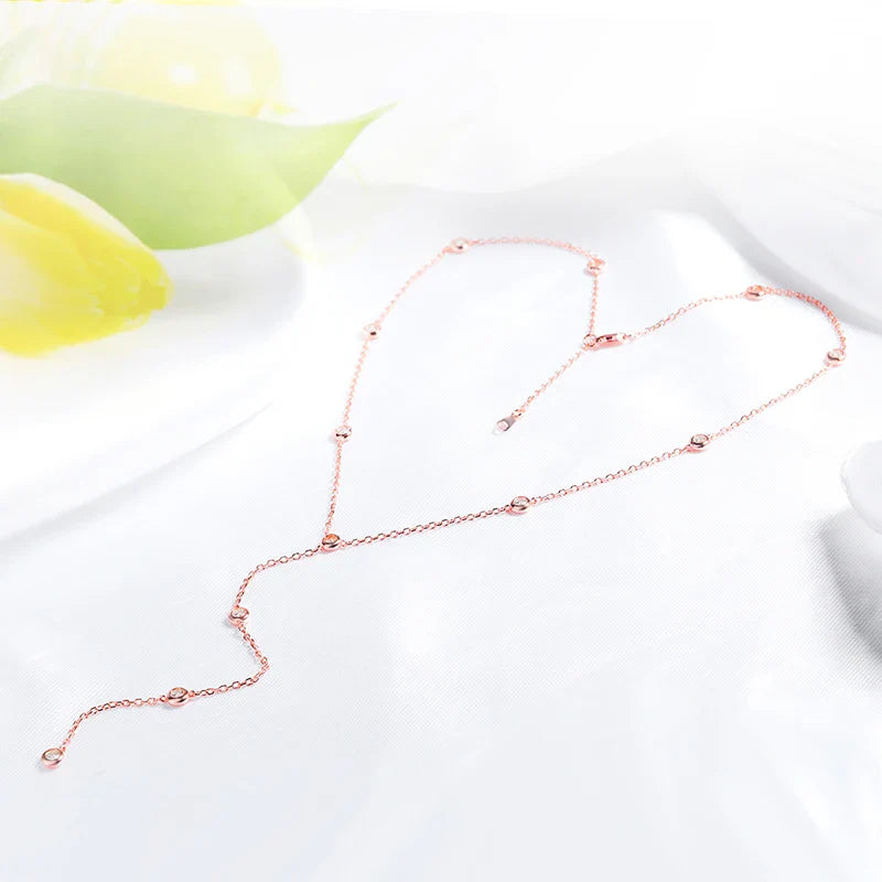 3MM Bubble Classic Moissanite Necklace Pendant for Women 18k Plated Female Necklace Pure S925 Silver Jewelry Wholesale