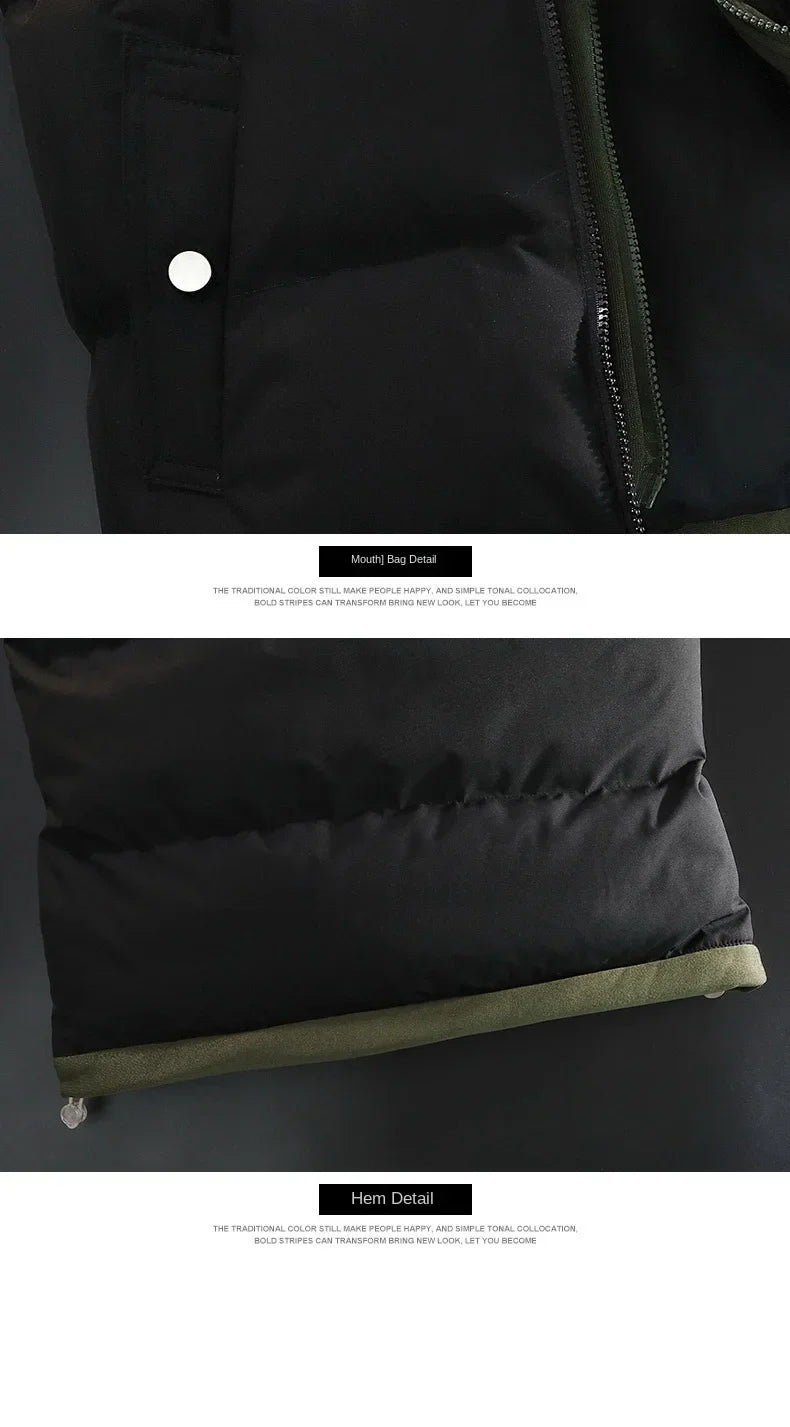 Down Cotton Vest Men Autumn Winter Middle School Students Loose Fashion Vests Man Thickened Waistcoat Cotton-padded Jacket Male