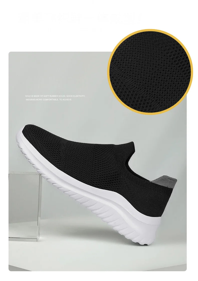 Men Shoes Sneakers Breathable Mesh Slip on Running Shoes Outdoor Non-Slip Couple Jogging Training Hiking Sports Shoes