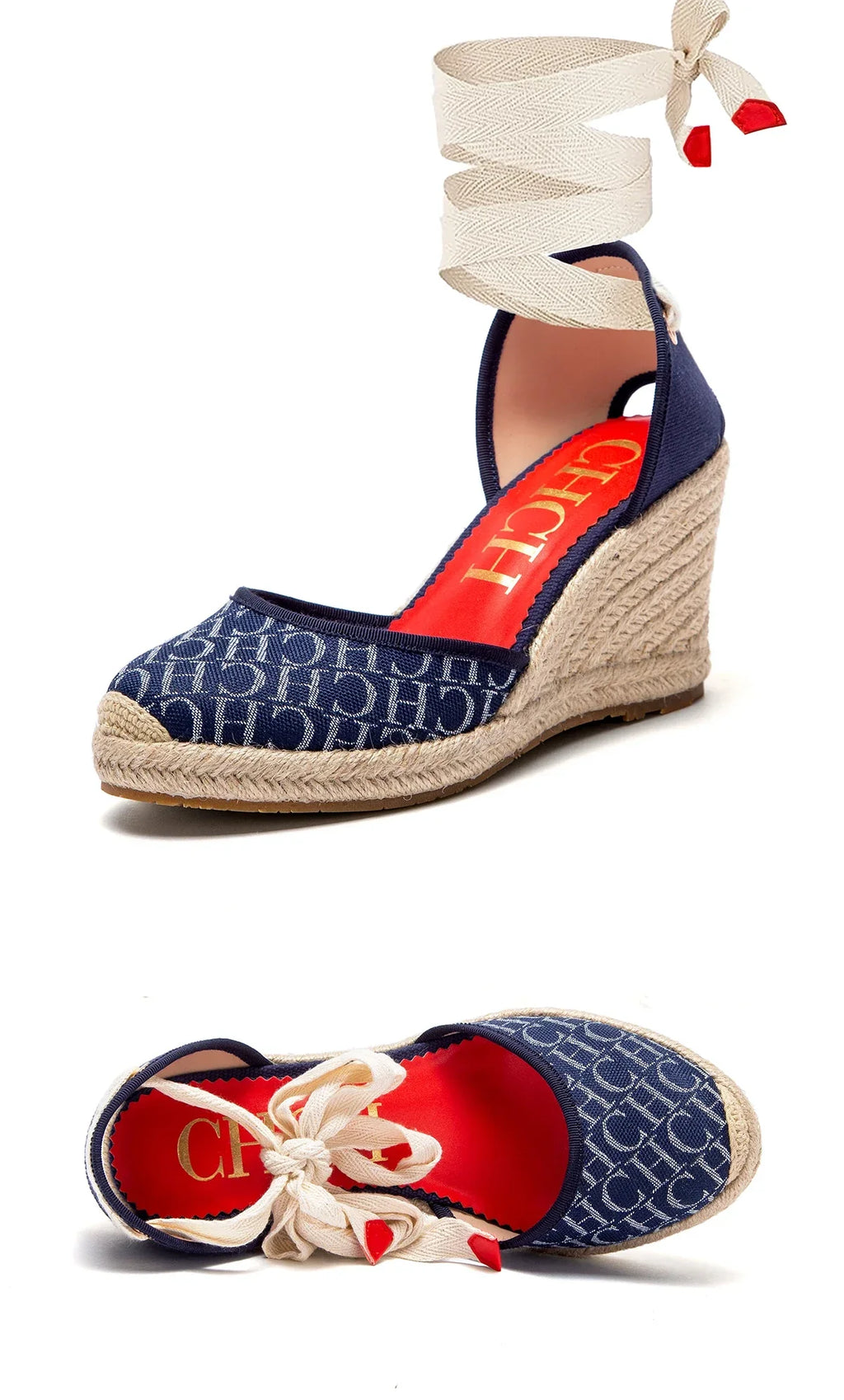 Women's Sandals 2025 New Hemp Bottom Slope Heel Sandals Comfortable and Breathable Holiday Beach Women's Shoes 8CM