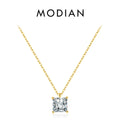 925 Sterling Silver Square Sparkling AAAAA CZ Pendant Necklace Platinum Plated Neck Chain for Wowen Weddng Fine Jewelry