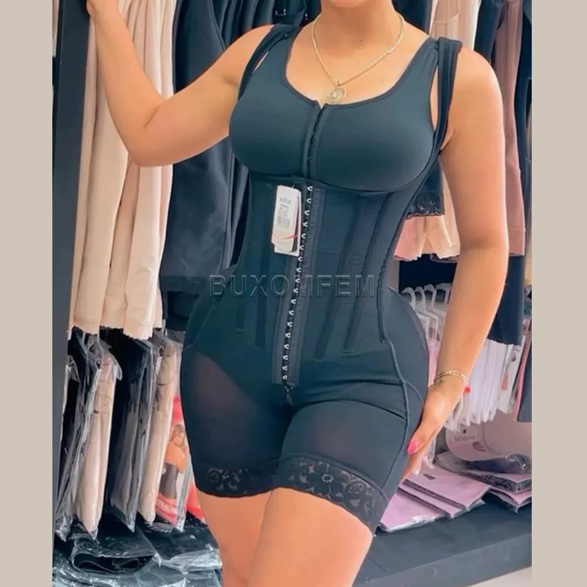 Postpartum Push Up Columbian Fajas Shapewear Front Breasted Modeling Tummy Control Shaper Open Crotch Seamless Tight Bodysuits