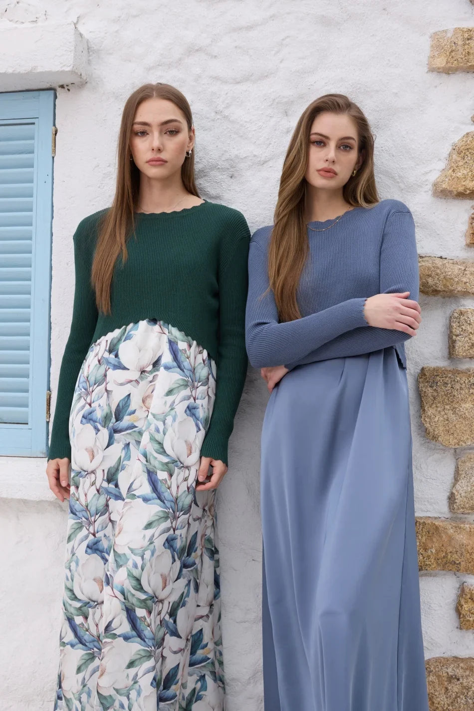 SS26 Luxe elegance slip satin dress + knitted top woman clothing set adjustable maxi floor length