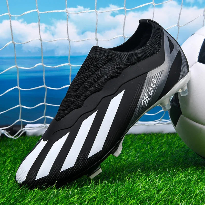 New Men Outdoor Football Boots Cleats Soccer Shoes Long Spikes FG Boys Non Slip Sport Training Breathable Match Comfortable