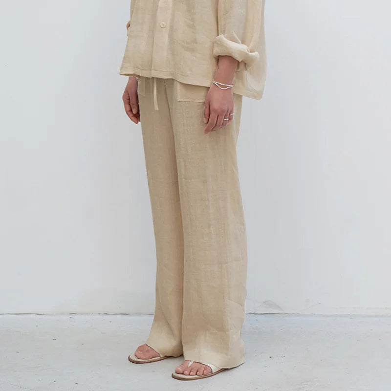 Lace-up Straight Pants For Women's