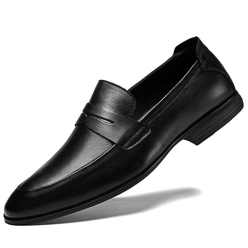 2024 New Luxury Brand Black Genuine Leather Gentleman Fashion Dress Shoes Men Business Loafers Men's Shoes Slip on Big Size 49