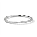 D VVS1 Moissanite Twisted Bangle Bracelet for Women GRA Certified Solid 925 Sterling Silver Plated 18K Wedding Bracelet