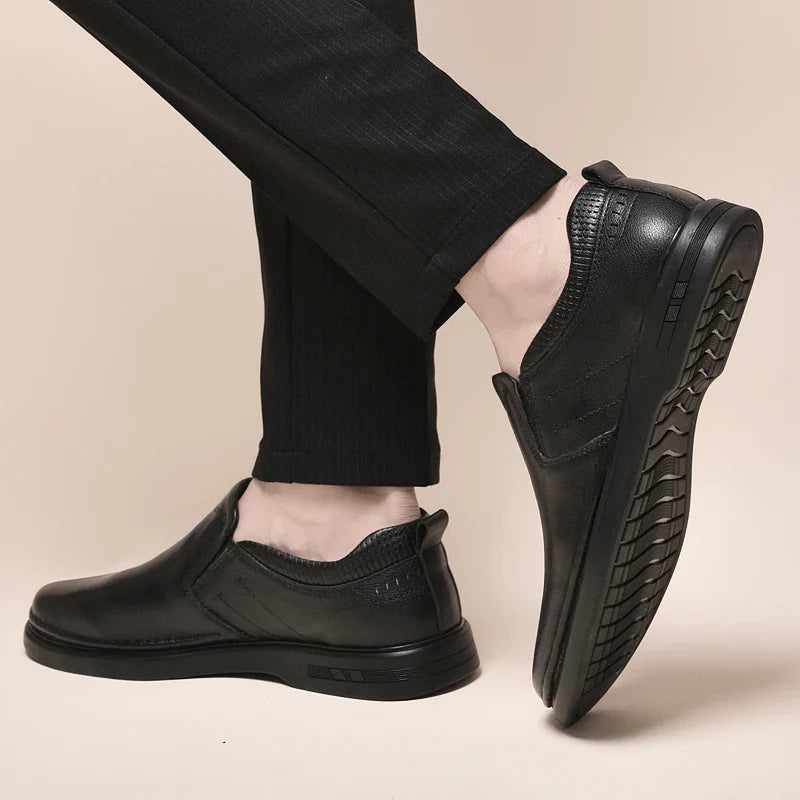Genuine Leather for Men Business Shoes Stylish Male Comfortable Flats All-match Male Driving Shoes Classic Men Shoes for Wedding