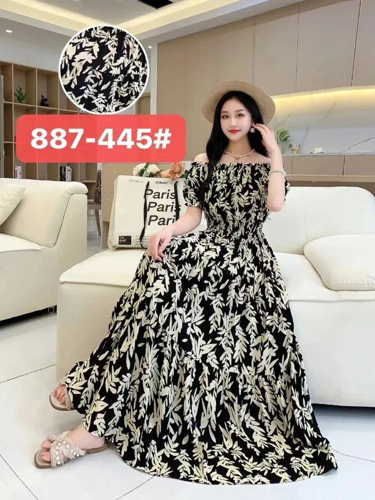 New Summer Dress Women Indian Clothes Cotton Linen Long Maxi Vintage Sexy Korean Casual Bohemian Floral Robe Vestidos Feminino