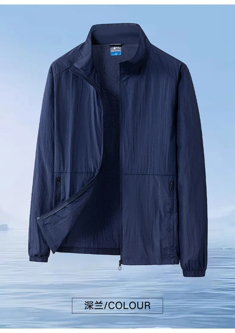 Oversize 7XL 8XL Summer UV Sun Protection Light Jacket Men Outwear Sport Cycling Hiking Fishing Coat Men Resistant Skin Clothing