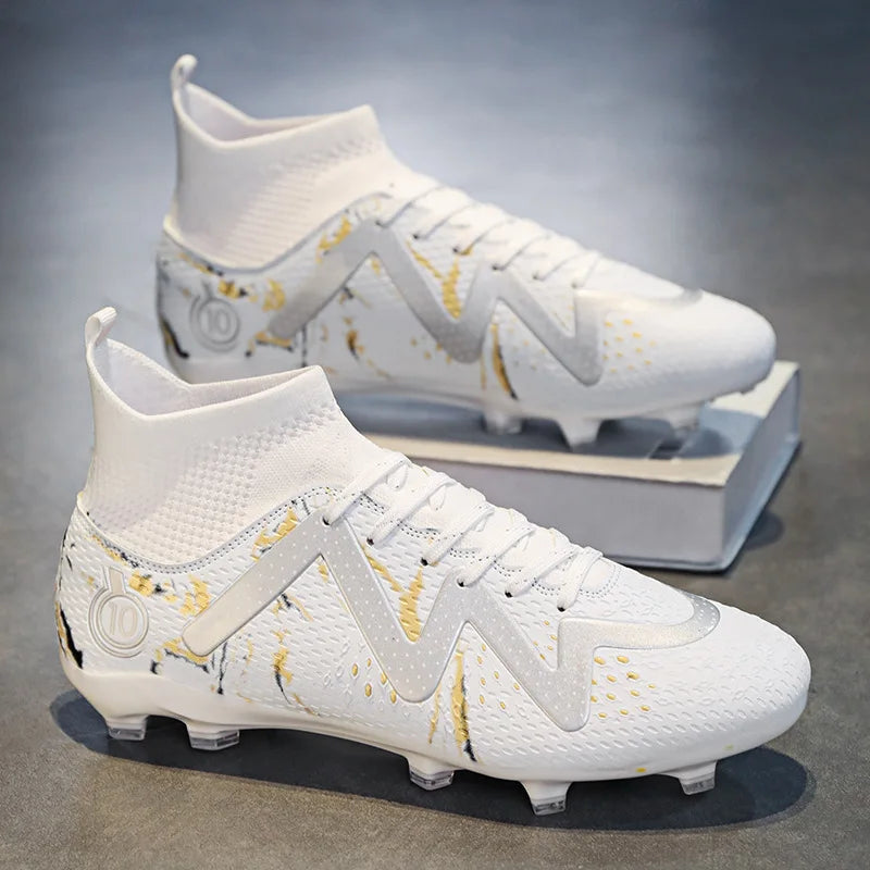 2025 Socks Style Kid Adult Sport Soccer Shoes Training Boys Football Boots Size 33-46 Sneakers AG Youth Soccer Shoes