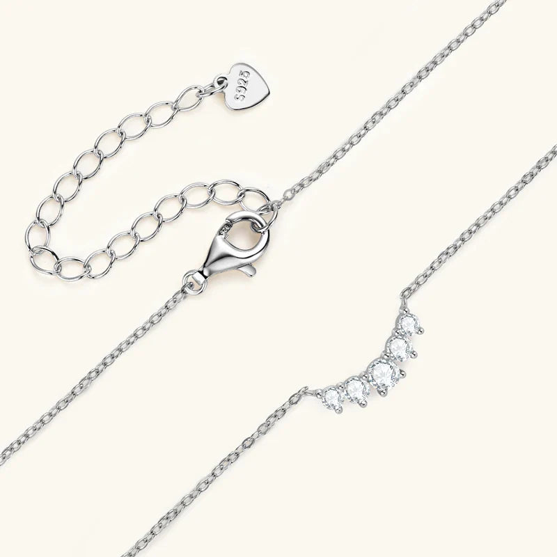 Moissanite Pendant Necklace 925 Silver Original Certified Chain For Women Exquisite Cluster Necklaces Anniversary Jewelry