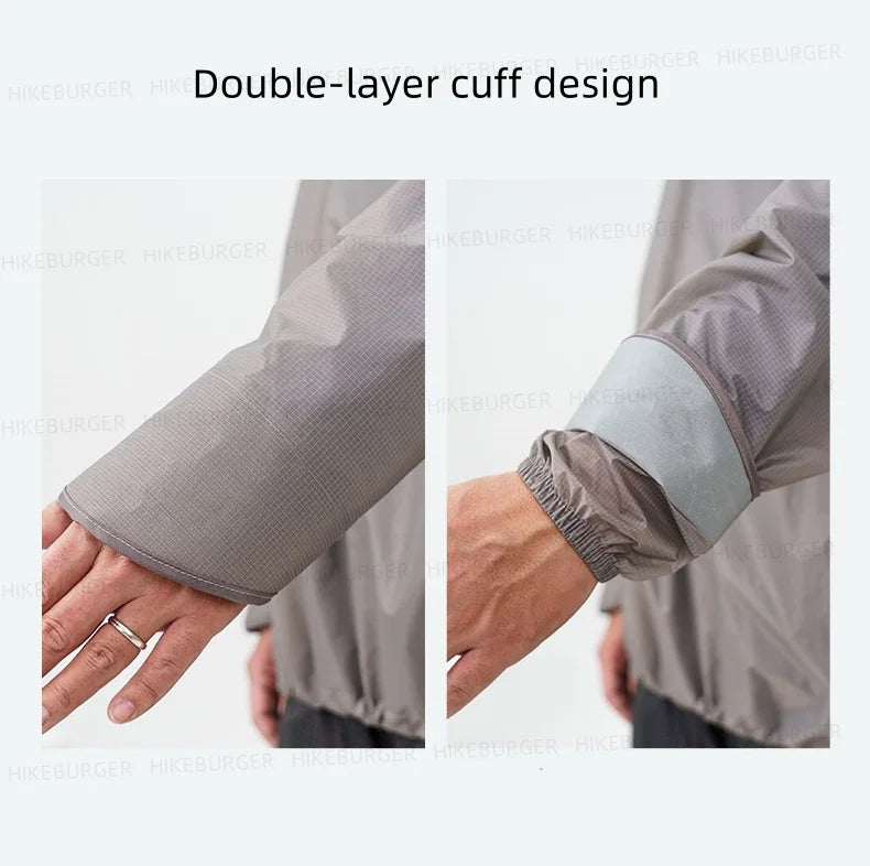 3F UL GEAR Qingsuo Rain Jacket Outdoor Ultralight Rain Zip Poncho Hiking Sleeve Rain Coats Waterproof Traveling Mountaineering