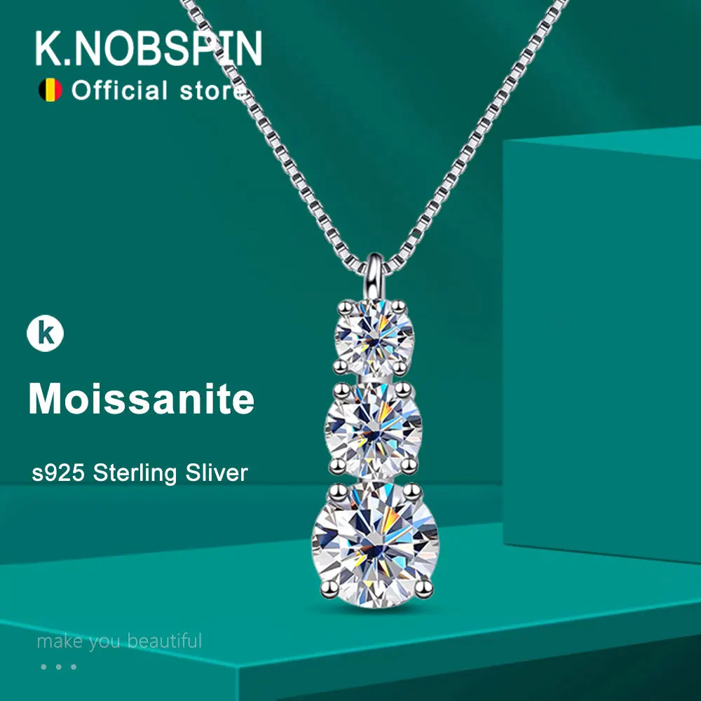 D VVS1 Moissanite Diamond Necklace for Woman Wedding Jewely with GRA 925 Sterling Sliver Plated 18k White Gold Necklace