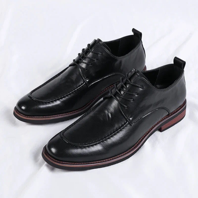 Italian Design Men's Oxford Business Shoes Formal Casual Leather Laces Lace-Up Anti-slip Flat Designer Shoes Comfy Walking Shoes
