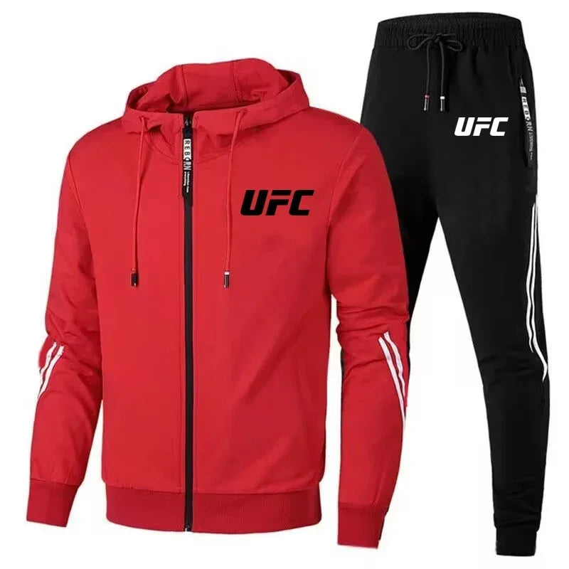 طقم رياضي رجالي كاجوال خريفي 2025، بنطلون وسترة UFC بتصميم عصري جديد، طقم رياضي رجالي مريح للدراجات النارية في الهواء الطلق