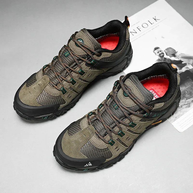 Men's Hiking Shoes Suede Leather Outdoor Shoes Wear-resistant Men Trekking Walking Hunting Tactical Sneakers