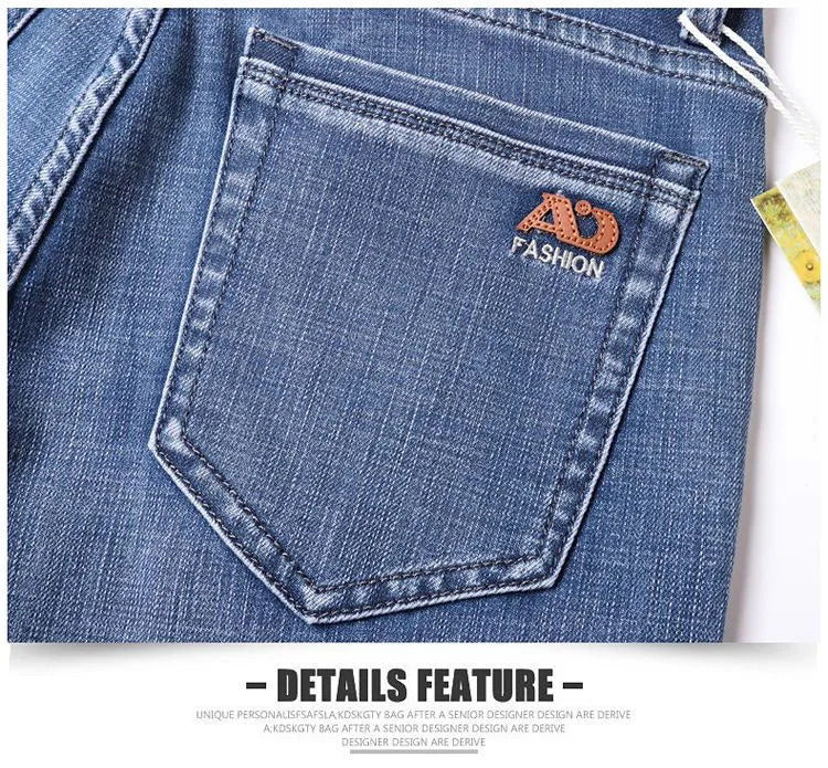 High Quality Spring Autumn Men's Slim Jeans Stylish Casual Stretch Fabric Denim Pants Classic Trousers Smoke Gray Plus Size 40