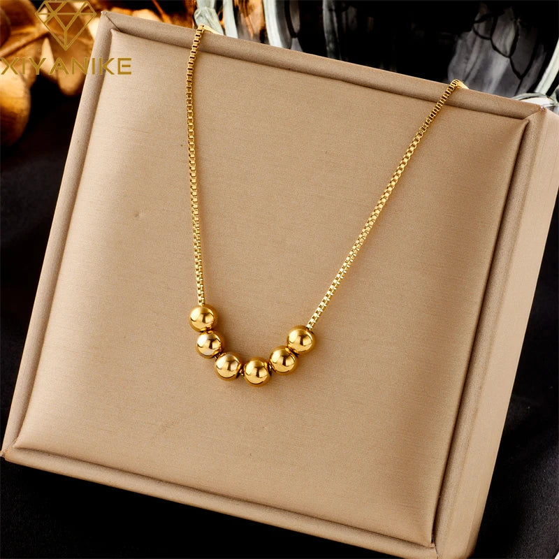 316L Stainless Steel Simple Heart Love Circular Tassel Necklace Lady Trend Fashion Clavicle Chain Jewelry Glamorous Gift