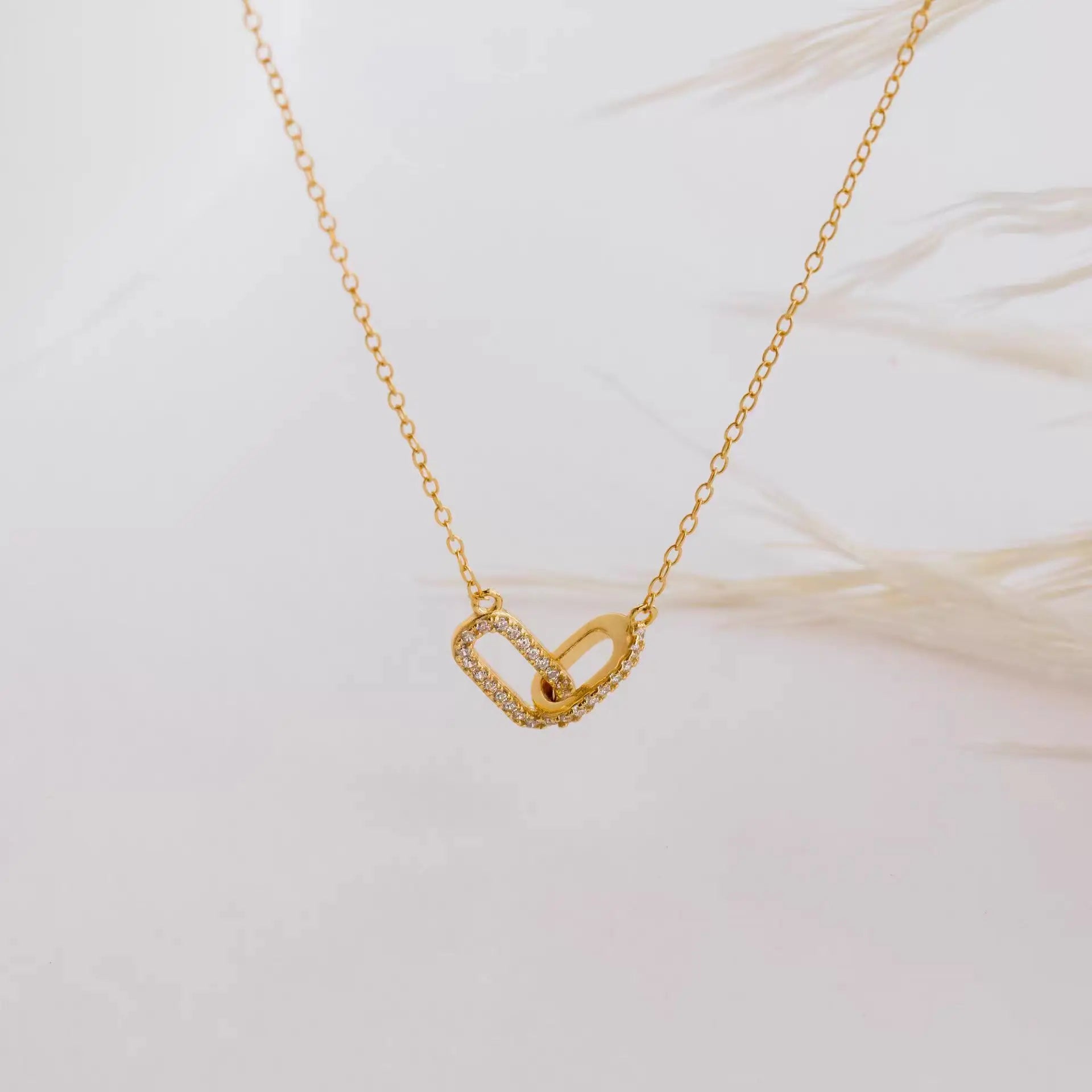 925 Sterling Silver Geometric Smooth Necklace Women With Interlocking Collarbone Chain Holiday Gift Party Fine Jewelry