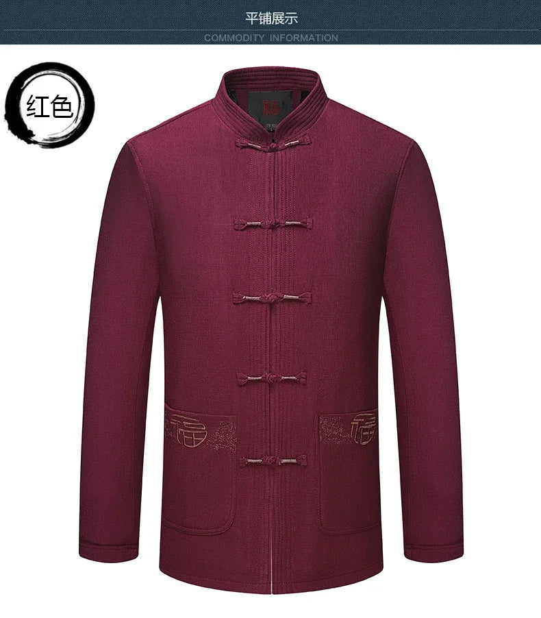 Spring and Autumn New Middle-aged and Elderly Men Father Tang Jacket Chinese Style Hanfu National Wind Grandpa Coat Jacket