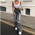 Women Vintage Ripped Flare Bell Bottom Jeans