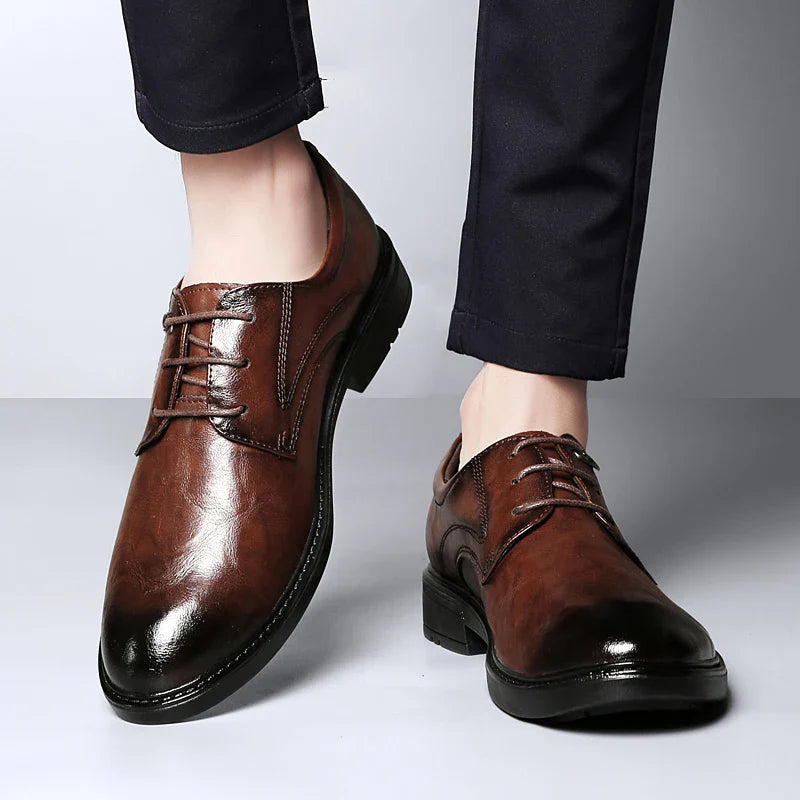 Men's Casual Shoes Genuine Leather Lace-Up Oxford Shoes For Men Fashion Sneakers Luxury Brand Male Derby Shoes Business Footwear