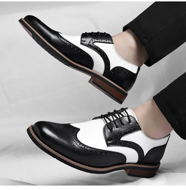 2026 New Brocker-carved Derby Men's Shoes Spring Summer New Business Formal Casual Shoes Male Fashion Big Size Leather Shoe Man