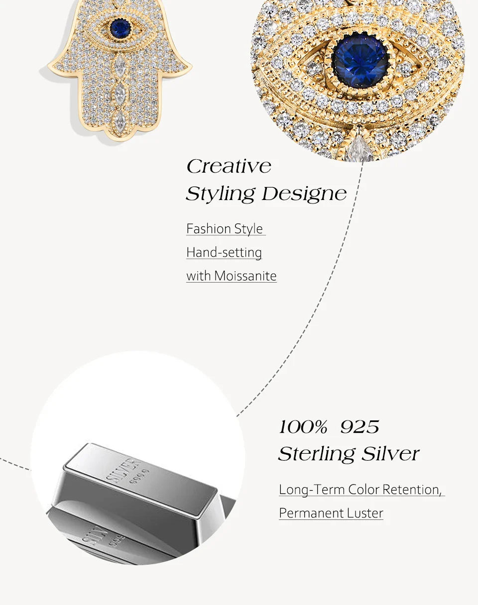 Classic Angel Eyes Moissanite Necklaces S925 Sterling Silver 18k gold plated for Woman Birthday Party Jewelry Gifts New