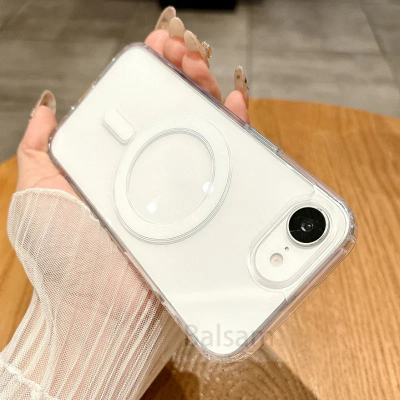 جراب هاتف شفاف مغناطيسي Magsafe لهاتف iPhone 16E 15 14 13 12 Mini 11 16 Pro Max XR X XS Max 7 8 Plus SE2020 غطاء ناعم