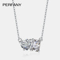 Radiant Emerald Cut 2CT Moissanite Necklace for Women S925 Pure Silver Heart Diamond Pendant Fashion Wedding Jewelry