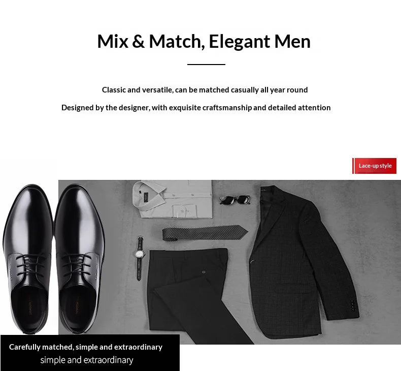 Men Height Increasing Shoes 6cm Inner Lift Black Formal Dress Shoes Lace Up Business Casual Elevator Shoes for Wedding Banquet