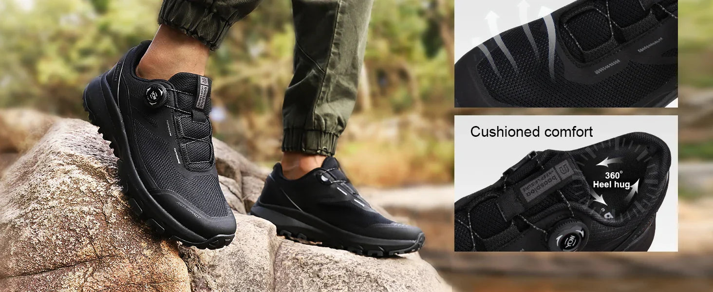 Men Hiking Sneakers Brand High Quality Trekking Climbing Shoes Male Rotating Button Luxury Designer Outdoor Sneakers