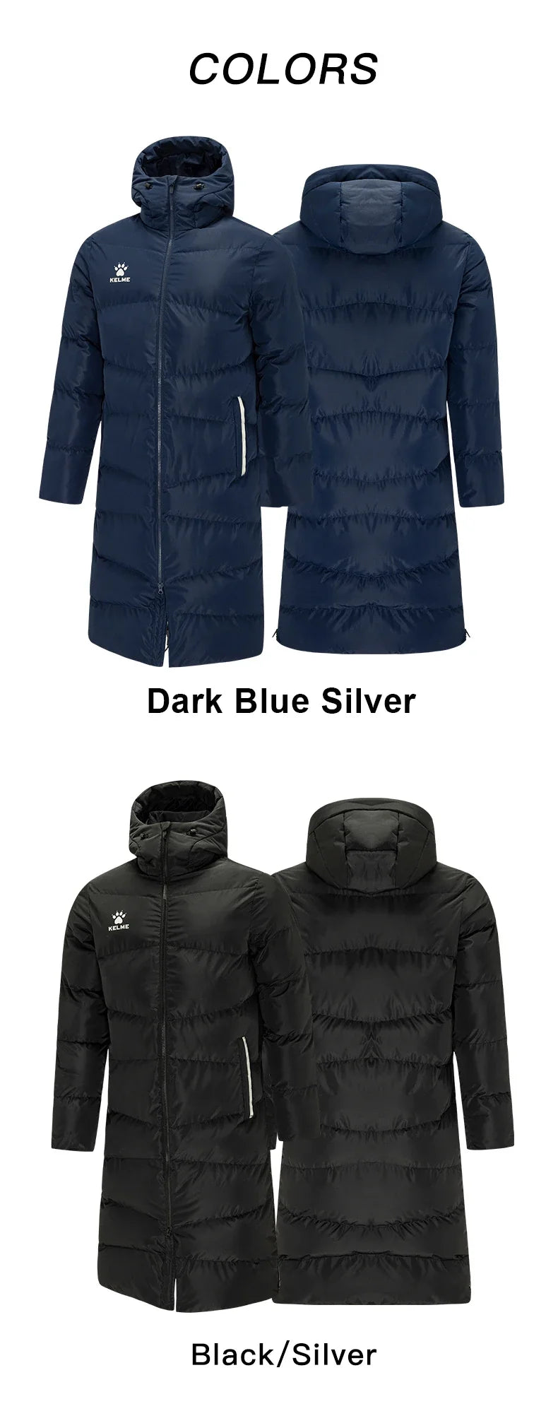 Men Winter Jacket Long Solid Sports Training Coat Male Overcoat Outrwear Warm Cotton Padded Winter Coat Women 8261MF1014