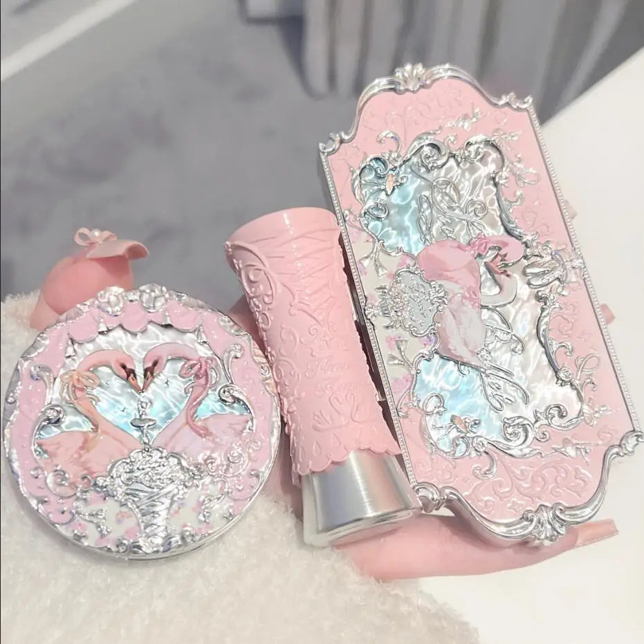 Makeup Set Box Full Swan Bear Garden Collection Embossed Blush Shine Lipstick Kit Foundation  All in Maquiagem Kit