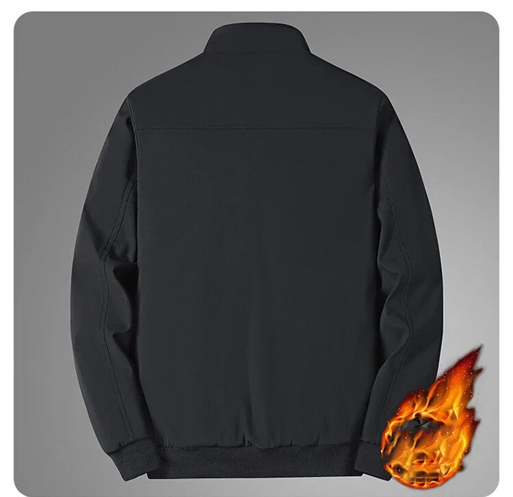Plus Size 8xl Jacket for Men 2026 Thick Stand Collar Solid Winter Jacket Men Waterproof Warm Business Casual Men Coats