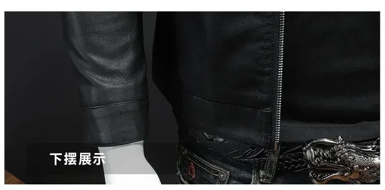 Men Leather Jacket Motorcycle Streetwear Baseball Outdoor Bomber Casual coat Men Autumn Motorcycle Windbreaker Male Outwear
