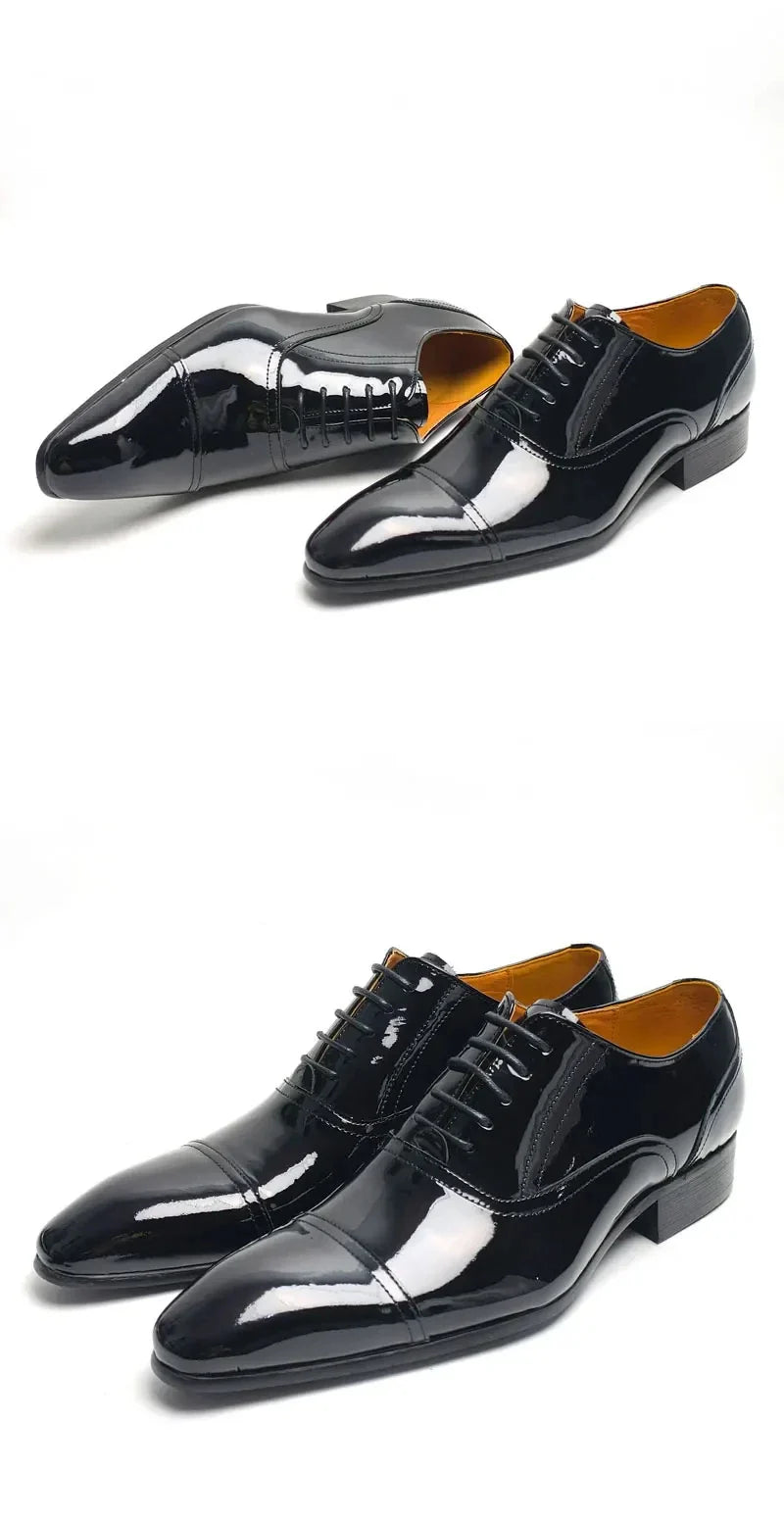 Deluxe Men's Leather Shoes Business office formal leather shoes Oxford Lace-up Classic Fashion cowhide shoes for Men