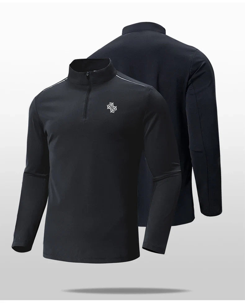 Autumn High Quality Men's Running Fitness Outdoor Sportswear Fashion Business Casual Breathable Long Sleeve T-Shirt Tops