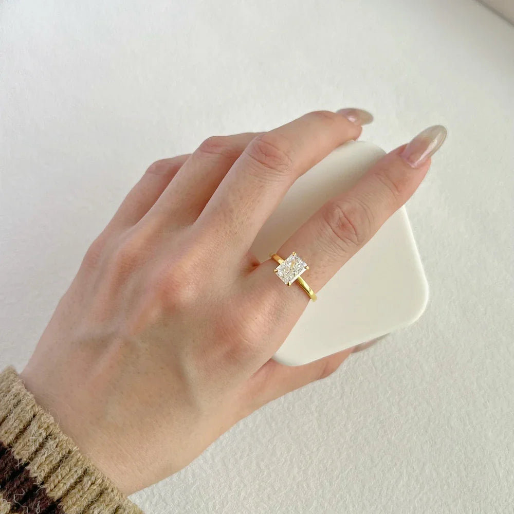18K Gold Plated 925 Sterling Silver Crushed Ice Cut Lab Sapphire Gemstone Wedding Party Fine Jewelry Rings Wholesale
