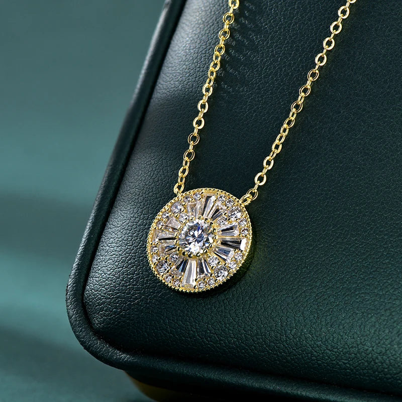 Certified 5mm Moissanite Diamond Necklace Niche Light Luxury Round Shape Pendant Necklace for Women ExquisiteBirthday Gift