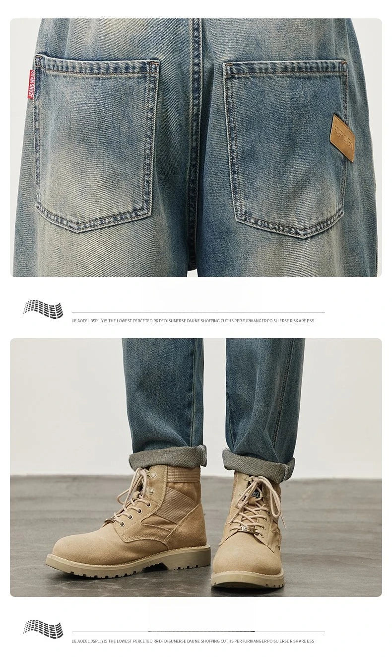 Summer Micro-cone Straight Jeans for Men Loose Comfortable and Versatile Casual Teenager Trendy Retro Trousers jeans for man