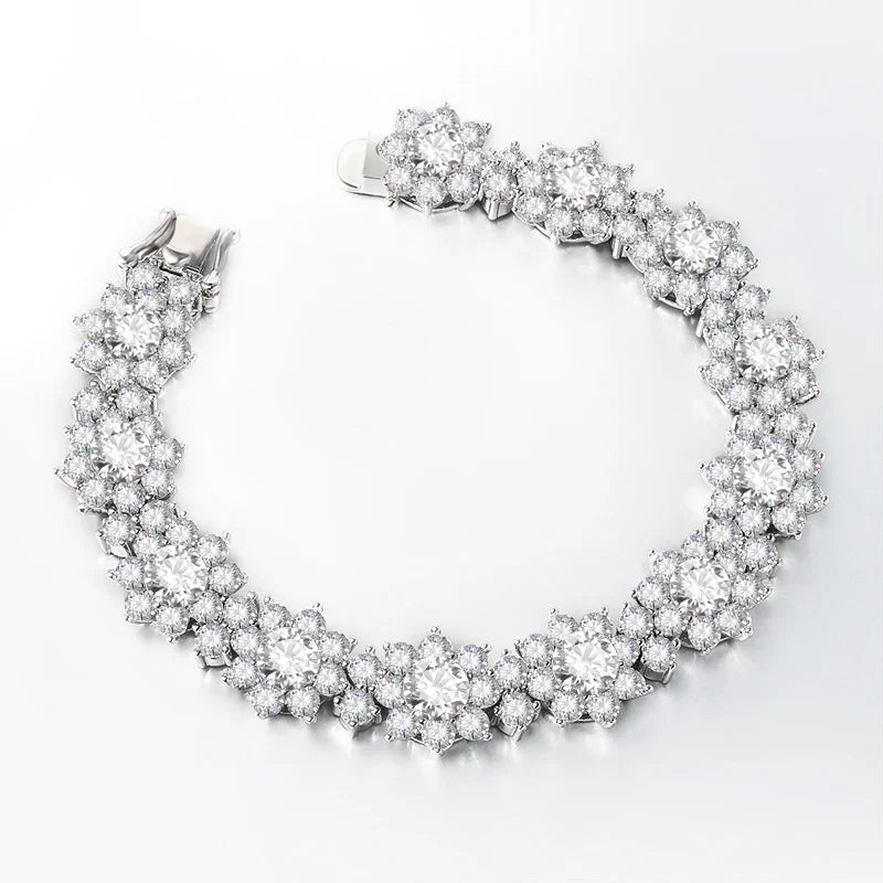 Luxury Sunflower 2.8-5.8cttw Full D Color Moissanite Drop Earrings for Women S925 GRA Certified Diamond Tassel Earring Gift