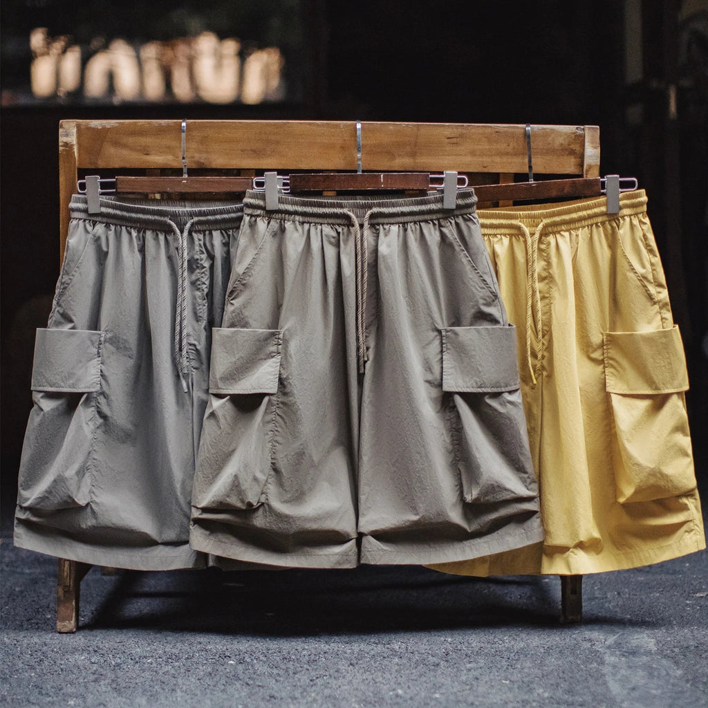 2026 New American Retro Mountain Lightweight A-line Shorts Men Big Pocket Functional Straight Leg Summer Pants Cargo Pants