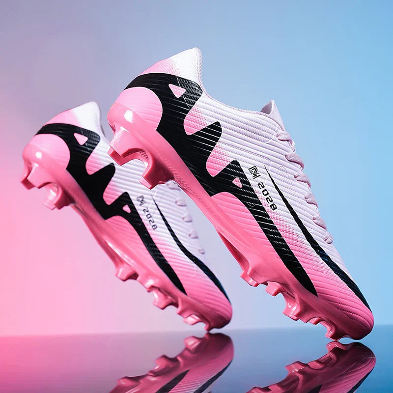 Professional FG/TF Soccer Cleats Men Football Boots Long Spike Grass Match Breathable Lightweight Comfortable Training Sneakers